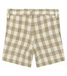 Детские клетчатые льняные шорты Il Gufo, хаки - фото 2