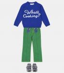 Свитер интарсия из шерсти и хлопка Mini Rodini, синий - фото 2