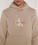 Толстовка мужская Calvin Klein Jeans с логотипом и капюшоном, бежевый - фото 4