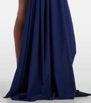 Драпированное асимметричное мини-платье из джерси Balenciaga, Elegant Blue - фото 5