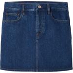 Джинсовая мини-юбка длины миди GUCCI, синий - фото