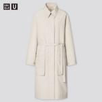 Длинное пальто из хлопка U UNIQLO, 30 кремовый - фото