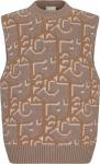 Свитер Dior x Cactus Jack Oversized Sleeveless Sweater 'Beige/Brown', загар - фото