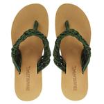 Зеленые пляжные шлепанцы в стиле милитари на резиновой подошве BRASILERAS, темно-зеленый / темно-зеленый - фото 4