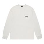 Лонгслив Stussy Basic Pigment Dyed Long-Sleeve Tee 'Natural', белый - фото