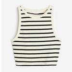 Топ H&M Crop Tank, кремовый/чёрный - фото 2