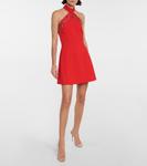 Мини-платье из крепа, украшенное кристаллами Christopher Kane, красный - фото 2