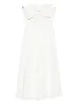 Платье миди с бантом NISSA, белый - фото