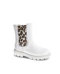 Сапоги из кожи и технического текстиля для девочки на молнии Pablosky, белый - фото