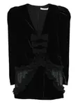 Бархатное мини-платье с бантом Alessandra Rich, черный - фото