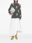 Свитер с цветочным узором Jil Sander, серый - фото 2