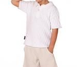 Вязаный крючком топ-поло белого цвета Tiny Tribe, белый - фото 4