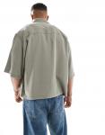 Рубашка свободного кроя ASOS DESIGN премиум-класса цвета хаки - фото 4