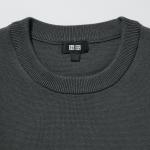 Свитер Uniqlo мужской в рубчик с круглым вырезом, молочный - фото 7