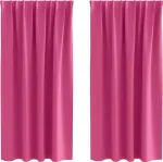 Плотные шторы с кольцами, 2 шт., светло-розовые vidaXL - фото