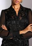 Блуза Lipsy Button-down blouse, Sheer Black/Metallic Black - фото 3
