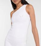 Мини-платье HB в рубчик из коллаборации с Hailey Bieber WARDROBE.NYC, белый - фото 4