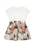 Поплиновое платье с принтом Hydrangea Dolce & Gabbana Kids, белый - фото 2