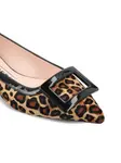 Балетки с леопардовым принтом Roger Vivier, коричневый - фото 4