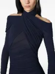 Платье миди с драпировкой Mugler, синий - фото 4