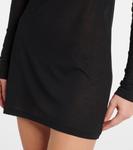 Хлопковое джерси поло-платье с рубчиками Miu Miu, черный - фото 5