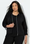 Толстовка Ulla Popken Zip-up sweatshirt, Black - фото 6