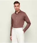 Рубашка slim fit Van Laack, коричневый - фото