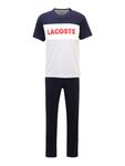 Пижама LACOSTE Long Pajamas, цвет Navy/mottled grey - фото
