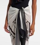 Шелковый пляжный кардиган couture Balmain, White/Black - фото 4