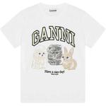 Футболка с принтом логотипа GANNI, белый - фото