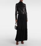 Укороченная кожаная куртка Saint Laurent, Noir - фото 2