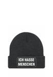 Шапка MoonWorks MIT PATCH SPRUCH ICH HASSE MENSCHEN, Dunkelgrau/Anthracite - фото 2
