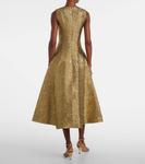 Платье миди из пике с металлическим эффектом Mara Emilia Wickstead, Gold - фото 3