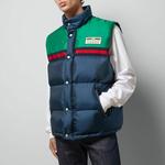 Мужской пуховый жилет Gucci, синий/зеленый - фото 3