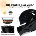 Шлем модульный BYGMWEP Motorcycle Bluetooth, черный - фото 3