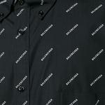 Рубашка мужская черная Balenciaga, черный - фото 5
