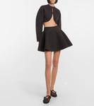 Мини-юбка из смесовой шерсти Alaïa, серый - фото 2