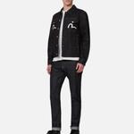 Джинсовая куртка мужская джинсовая синяя Evisu, синий - фото 7