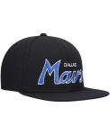 Мужская черная кепка Snapback Dallas Mavericks Hardwood Classics Script 2.0 Mitchell & Ness - фото 4