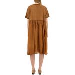 UMA WANG Коричневое женское платье с короткими рукавами - фото 4