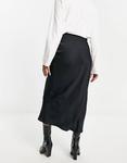 Черная атласная юбка миди со смещением ASOS DESIGN - фото 2