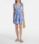 Платье-мини с принтом Cara Poupette St Barth, Blue Himba - фото 2