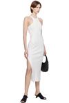 Белое платье-миди в стиле 90-х в рубчик Courrèges - фото 4