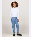 Рубашка детская Tommy Hilfiger из органического хлопка в полоску, синий - фото 2