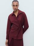 Офисная блузка с бантом Mango, Dark Red - фото