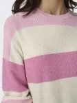 Only вязаный свитер "ONLATIA L/S STRIPE PULLOVER KNT NOOS", цвет Pink Lady - фото 3