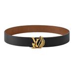 LOUIS VUITTON Leather Belts Men's Black/Brown Width 4cm - фото 7