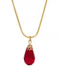 Ожерелье из серебряных бусин-капель 2028, red - фото