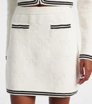 Мини-юбка из жаккарда с бантом Self-Portrait, кремовый - фото 4