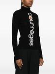 Courrèges logo-intarsia cut-out jumper, черный - фото 3